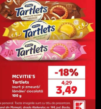 MCVITIE'S Tartlets iaurt și zmeură/ lămâie/ ciocolată 100 g