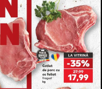 PORCUL ROMÂNESC Cotlet de porc cu os feliat fraged kg