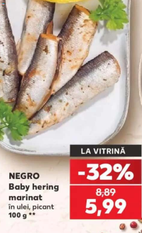NEGRO Baby hering marinat în ulei, picant 100 g