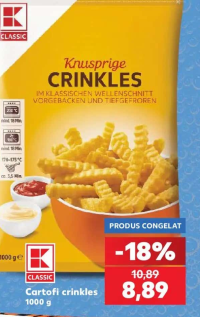 K-CLASSIC Cartofi crinkles 1000 g
