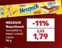 NESQUIK Napolitană ciocolată cu lapte/ cremă cacao 26 g