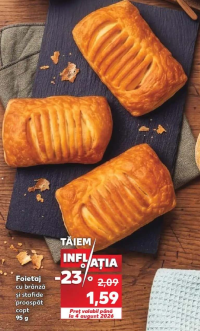 Foietaj cu brânză și stafide proaspăt copt 95 g