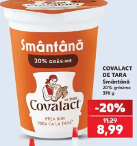 COVALACT DE TARA Smântână 20% grăsime 370 g