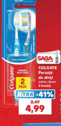 Colgate Periuţă de dinţi extra clean 2 bucăţi