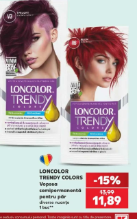 LONCOLOR TRENDY COLORS Vopsea semipermanentă pentru păr diverse nuanțe 1 buc