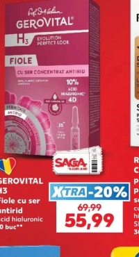Gerovital H3 Evolution Fiole cu ser antirid acid hialuronic 10 buc