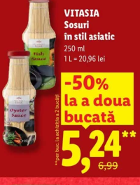 VITASIA Sosuri în stil asiatic Fish Sauce / Oyster Sauce 250 ml