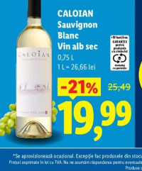 CALOIAN Sauvignon Blanc Vin alb sec 0,75 L