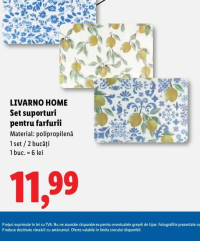 LIVARNO HOME Set suporturi pentru farfurii 33x48 cm 2 buc