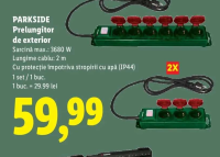 PARKSIDE Prelungitor de exterior 2 m 1 set