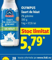 OLYMPUS Iaurt de băut 2% grăsime 330 g