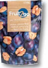 FRUIT2GO Prune uscate umplute cu miez de nucă 500 g