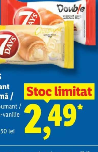 7 DAYS Croissant cu cremă / de vin spumant / de cacao-vanilie 60 g