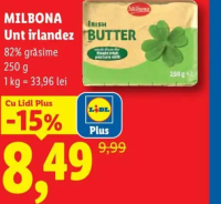 MILBONA Unt irlandez 82% grăsime 250 g