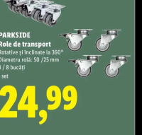 PARKSIDE Role de transport 4 / 8 bucăți 1 set