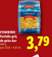 COMBINO Farfalle griș de grâu dur 500 g
