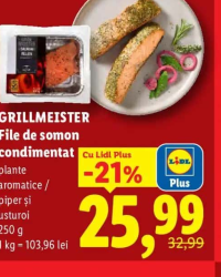 GRILLMEISTER File de somon condimentat plante aromatice / piper și usturoi 250 g