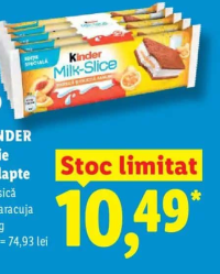 KINDER Felie de lapte piersică și maracuja 140 g