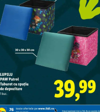 LUPILU PAW Patrol Taburet cu spațiu de depozitare 20 L 30 x 30 x 30 cm 1 buc.