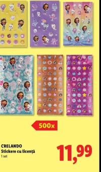 CRELANDO Stickere cu licență 500buc