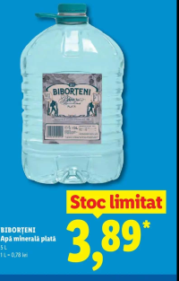 BIBORȚENI Apă minerală plată 5 L