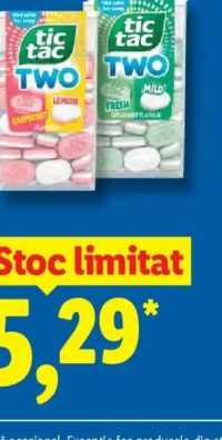 TIC TAC Drajeuri fără zahăr spearmint / zmeură și lămâie 38,5 g