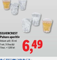 SILVERCREST Pahare aperitiv 35 ml 6 buc