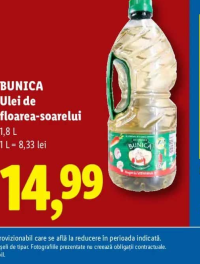 BUNICA Ulei de floarea-soarelui 1,8 L