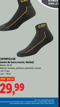 CATERPILLAR Șosete de lucru scurte, bărbați 1 set / 3 per.