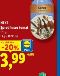 NIXE Șprot în sos tomat 170 g