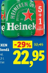 Heineken Bere blondă 5+1 x 0,5 L