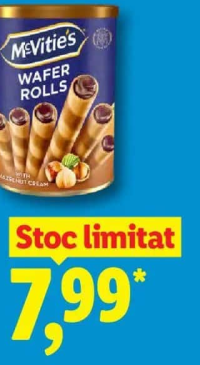 MCVITIE'S Rulouri de napolitană umplute 170 g