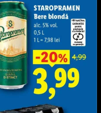 Staropramen Bere blondă 0,5 L