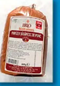 Brio Parizer țărănesc din carne de porc 600g