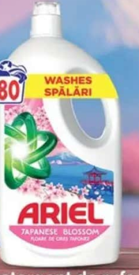 Ariel Japanese Blossom Detergent de rufe, lichid, 3.6 L, 80 spălări