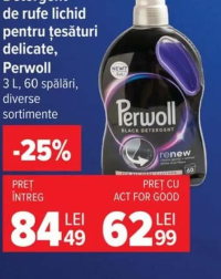 Perwoll Detergent de rufe lichid pentru țesături delicate 3 L, 60 spălări