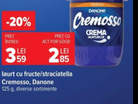 Danone Cremosso Iaurt cu fructe/stracciatella 125 g