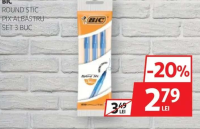 BIC Round Stic Pix albastru set 3 buc