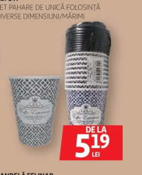 ASPETI Set pahare de unică folosință diverse dimensiuni