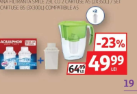 AQUAPHOR CANĂ FILTRANTĂ SMILE 2,9L CU 2 CARTUSE A5 / SET 3 CARTUSE B5