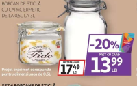 BORMIOLI BORCAN DE STICLĂ CU CAPAC ERMETIC 0,5L LA 3L