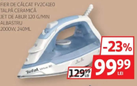 TEFAL FIER DE CĂLCAT FV2C41E0 TALPĂ CERAMICĂ JET DE ABUR 120 G/MIN ALBASTRU 2000W, 240ML