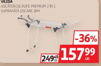 VILEDA USCĂTOR DE RUFE PREMIUM 2 ÎN 1 SUPRAFAȚĂ USCARE 18M