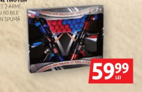 ONE TWO FUN Set 2 arme cu 60 bile din spumă