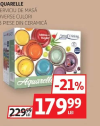 AQUARELLE Serviciu de masă 18 piese din ceramică