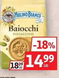 MULINO BIANCO BAIOCCHI PISTACCHIO BISCUITI CU CREMĂ DE FISTIC 240G