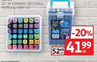 ASTRA SET 36 MARKERE CAP DUBLU PENSULĂ+VÂRF FIN