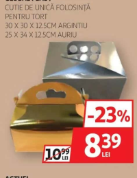 GLOBAL PLAST Cutie de unică folosință pentru tort 30x30x12.5cm / 25x34x12.5cm