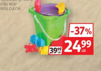 Găletușă Castel cu ustensile și forme pentru nisip diverse culori