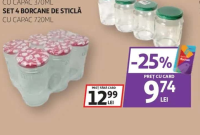 SET 6 BORCANE DE STICLĂ 370ML / SET 4 BORCANE DE STICLĂ 720ML